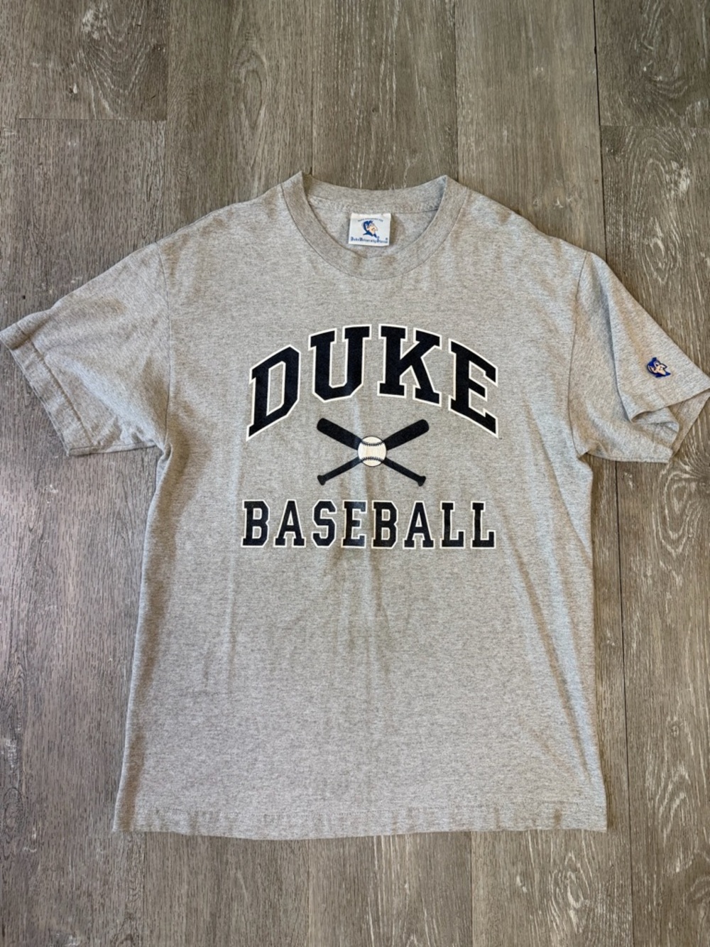 Vintage Duke University Blue Devils Baseball Gray T shirt Made In USA